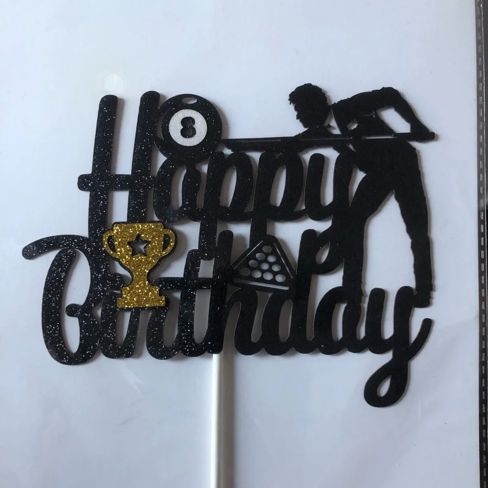 Billiards Happy Birthday Cake topper!